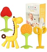 Fu Store Baby Teething Toys for Newborn (4-Pack) Freezer Safe BPA Free Infant and Toddler Silicon...