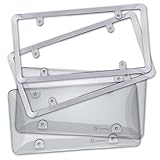 Zone Tech Clear License Plate Shield Cover Frame Combo - Premium Quality License Plate Clear Bubble Shield and Chrome Frame Bracket