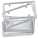 Zone Tech Clear License Plate Shield Cover Frame Combo - Premium Quality License Plate Clear Bubble Shield and Chrome Frame Bracket