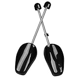Adjustable Keep Shape Shoe Trees with Tension Spring Coil for Men, Black