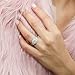 BERRICLE Sterling Silver Halo Wedding Engagement Rings Round Cubic Zirconia CZ Art Deco Ring Set for Women, Rhodium Plated Size 4-10