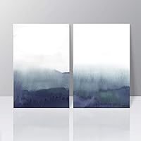 2 Panel Canvas Wall Art Mountain with Fog Canvas Prints Home Artwork Decoration for Living Room,Bedroom - 16