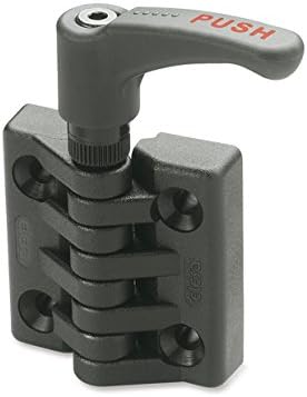 Elesa 422134 Hinges with Friction Brake, CFA-ERS Series, Polyamide Technopolymer, Pass-Through Holes for Countersunk Head Screws, 3.37" x 1.89" x 0.75", Black Matte