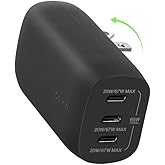 Belkin 3-Port USB C Charger Block w/PPS 67W, USB-C PD 3.1 Super Fast Charging - Samsung Galaxy S25, Apple iPhone 17, Air, Pro, Pro Max, MacBook, AirPods, Apple Watch, Nintendo Switch 2, etc. - Black