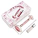 ROSE QUARTZ ROLLER FOR FACE - 2-in-1 Rose Quartz Face Roller with Mini Gem Bottle For Essential Oils - Natural Facial Jade Roller