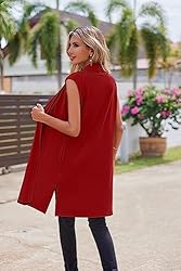 Beyove Womens Long Vests Sleeveless Waterfall