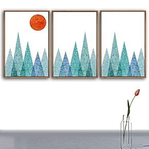 3 Piece Framed Canvas Wall Art for Living Room, Bedroom Nordic Simple Style Canvas Prints for Modern Home Decoration Ready to Hang - 16"x24"x3 Panels
