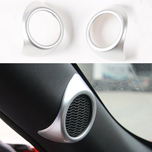 Pair For Ford Mustang 2015-2017 ABS A Pillar Speaker Cover Trim Frame Sticker (matt silver)