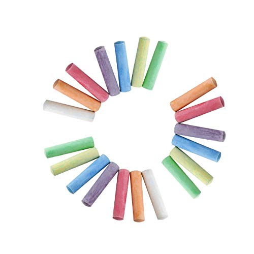 Faxco 20 Pieces Colorful Chalks, Thick Washable Sidewalk Chalk, Tapered Conical Colorful Chalks, Multi-Color Street Chalks - Thumbnail 5