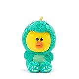 LINE FRIENDS Dinosaur Sitting Doll - Dino Sally Character Plush 8 Inches, Green