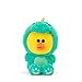LINE FRIENDS Dinosaur Sitting Doll - Dino Sally Character Plush 8 Inches, Green