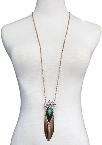 Preferhouse Women's Alloy Gilding Necklace and Pendant Long Chain Length 36 Inch Beach Necklace Boho Style (Golden)
