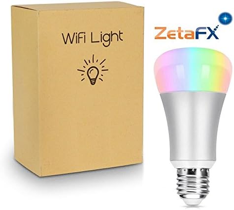 Silver WiFi Smart A19 7W LED Light Bulb by ZetaFX. Natural White &amp; Dimmable Multicolored Light 60W Equivalent, Smartphone &amp; Echo Controlled. No Hub Required, Compatible with Alexa, Echo, Dot &amp; Tap.