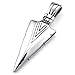 KONOV Mens Arrowhead Arrow Stainless Steel Pendant Necklace, Silver, 24