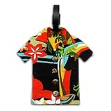 Island Impressions Aloha Shirt Canvas Luggage Tag Hula Red One Size