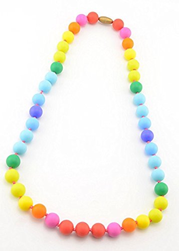 Teether - Rainbow Silicone Teething Nursing Necklace for Mom & Baby - BPA Free - Latex Free