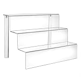 HESIN Acrylic risers 9-Inch W by 6.25-Inch D Three-Tier Acrylic Step Display for Decoration and Organizer (9 Inch)