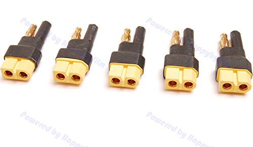 Pack(5) New 4MM Bullet Connector to Female XT60 Adapter for RC HXT Turning Zippy Power