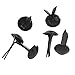 Souarts Pack of 500pcs 9 * 5mm Black Round Face Pastel Brads Scrapbooking Embellishment