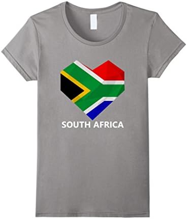 Womens I Love Heart South Africa Polygon Shirt Small Slate