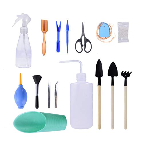 Joyclub 16 Pieces Succulent Tools Mini Garden Hand Tools Miniature Garden Planting Transplanting Tool Set