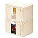 EZOWare 2 Pack Storage Bins Boxes Foldable Container Organizer Basket - Extra Large/Beige For Under bed Storage, Closet,Linens, Bedding Blanket, Sheets Pillows, Quilt