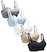 Suekaphin 5PACK Nursing Bra Wireless bra Women s Sleeping Maternity Bra Breastfeeding Bra 5pcs Pack Small Black Nude Gray White Lightblue