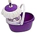 Goplus Microfiber Spining Magic Spin Mop W/bucket 2 Heads Rotating 360° Easy Floor Mop (Purple)