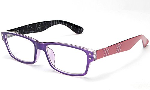 Newbee Fashion - Unisex Squared Frame Two Tone Colors Clear Lens Glasses