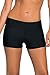 QUEENIE VISCONTI Women Swim Boy Shorts Waistband Boardshorts Swimsuits Pants Black M