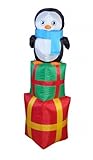 4 Foot Christmas Inflatable Penguin on Gift Box 2013 Yard Decoration