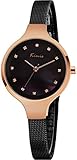 Women's Fashion Watch Ladies Watches - VOEONS Simple Analog Black Mesh Stainless Steel Band Luxury Fashion Bracelet Wrist Watch, Black Gold, 2-Year Quality Warranty