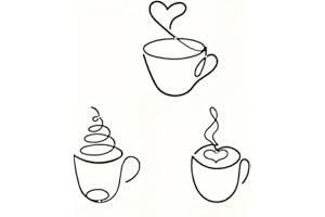 3pcs Creative Coffee Wall Hanging Statue Wall Decor, Metal Coffee Sign Wire Hanging Bar Decor Vintage Cup Sign Cafe Themed De