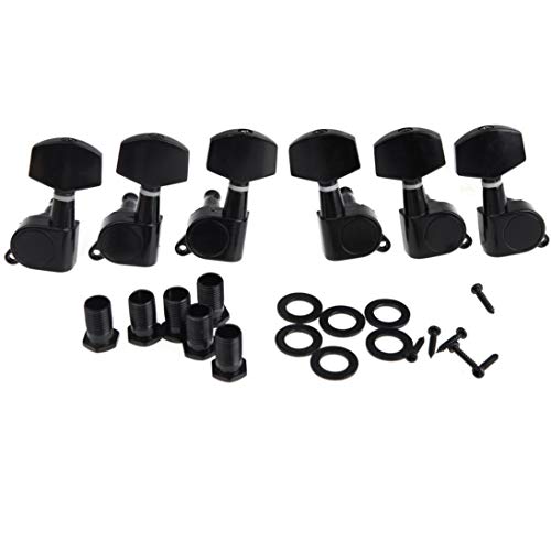 Baynne Guitar Tuning Pegs 3R3L Tuning Pegs String Keys Tuners Machine Heads for Strat Tele Electric Black