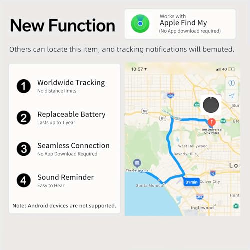 Mini GPS Tracker for Vehicles, Hidden Tracking Device for Vehicles, Car Tracker No Subscription Work with Find My (iOS Only), Vehicle Tracker with Audio for Kids, Dogs, Key, Luggage, Bag (2)