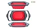 XL Large Kitchen Strainer by Comfify - Collapsible Silicone Over-The-Sink Colander with Extendable Handles - Use with Pasta, Fruit, Berries & Veggie - 6 Quart - Red