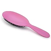 Rock & Ruddle Natural Mixed Bristle Hair Brush for Women and Kids (Luxury, 23.5 cm) - Perfect for Wet or Dry Hair, Detangling Smoothing Blowdrying - Designed & Made in UK (Tickled Pink)