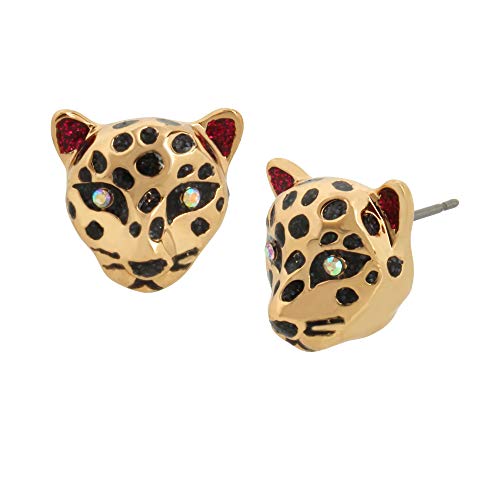 Pendientes de botón de leopardo de Betsey Johnson