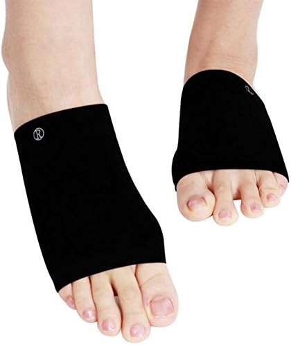 Arch Support Socks - Plantar Fasciitis Flat Feet Orthotics Sleeves with Gel Cushion, 2 Pieces - Black