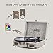 Vinyl Record Player, ammoon 3 Speed Turntable Blue Tooth Record Player with 2 Built in Stereo Speakers, Replacement Needle, Supports RCA Line Out, AUX in, Headphone Jack, Vintage Suitcasethumb 4