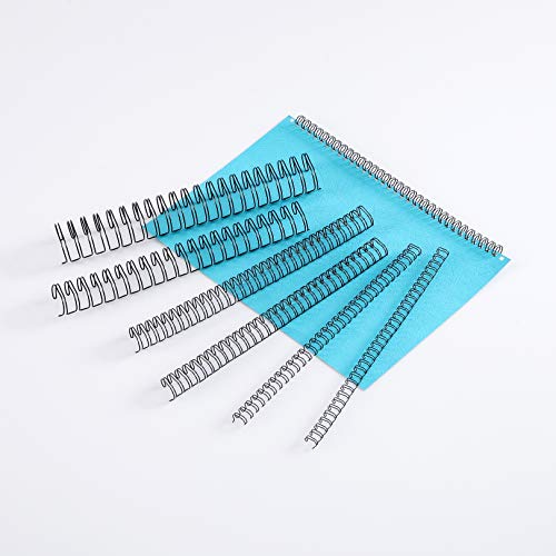 BNC Double Loop Wire Binding Rings 3:1 Loops 32 Holes Black Color Pack of 100 (1/4 Inches)