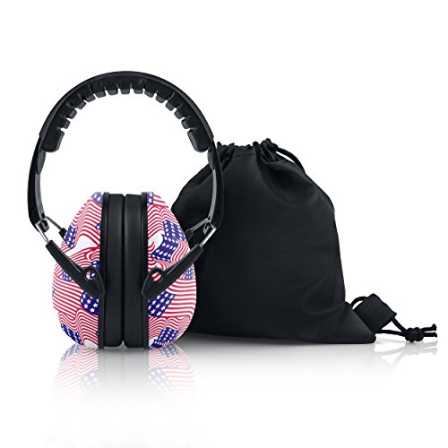 HearTek Kids Earmuffs Hearing Protection with Travel Bag- Junior Ear Defenders For Children, Padded Baby Ear Protection, Infants, Small Adults, Women - Adjustable Protector Noise Reduction Ear Muffs