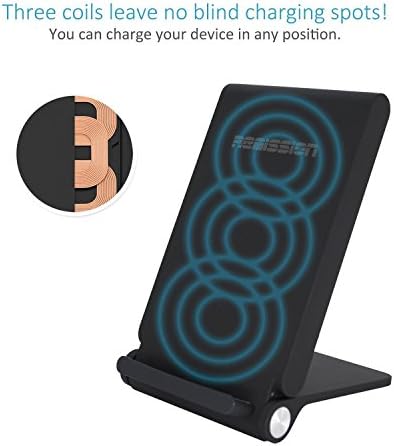 Remission 3-Coils QI Wireless Charger Pad with LED Indicator Light for All QI-Enabled Devices