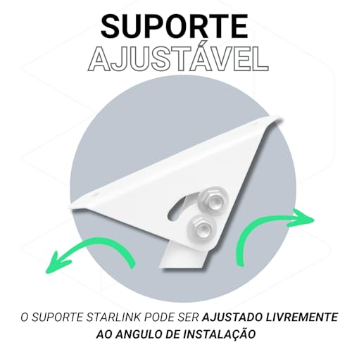 Suporte Parede Antena Starlink Geração 3 Reforçado – Instalação Externa em Laje, Parede ou Telhado – Alta Resistência