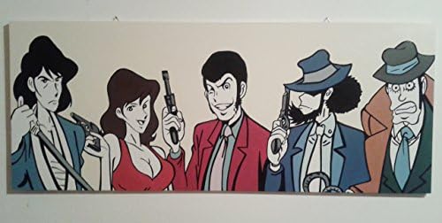 LUPIN III BAND FRAMEWORK 100 X 40 CM LARGE FORMAT MDF WOOD PANEL PAINTED EFFECT COMIC