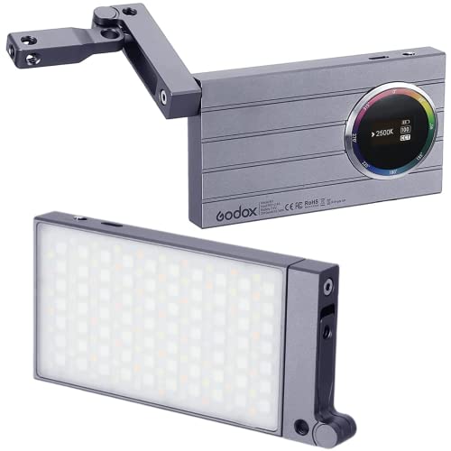 Godox M1 RGB LED-Videoleuchte, Vollfarbige Videolichter auf der Kamera mit Musikmodus, wiederaufladbares Licht im Taschenformat mit Lithiumbatterie, R