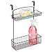 mDesign Steel Over Cabinet Kitchen Storage Organizer Holder or Basket - Hang Over Cabinet Doors in Kitchen, Pantry, Bathroom - Holds Dish Soap, Window Cleaner - Concerto Collection - Bronze