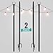 Holiday Styling String Light Poles for Outdoors (2 x 9ft) Push Down Middle to Stay Strong Straight and Sturdy to Hang LED Hanging Solar Bulbs for House Garden Cafe Wedding Party