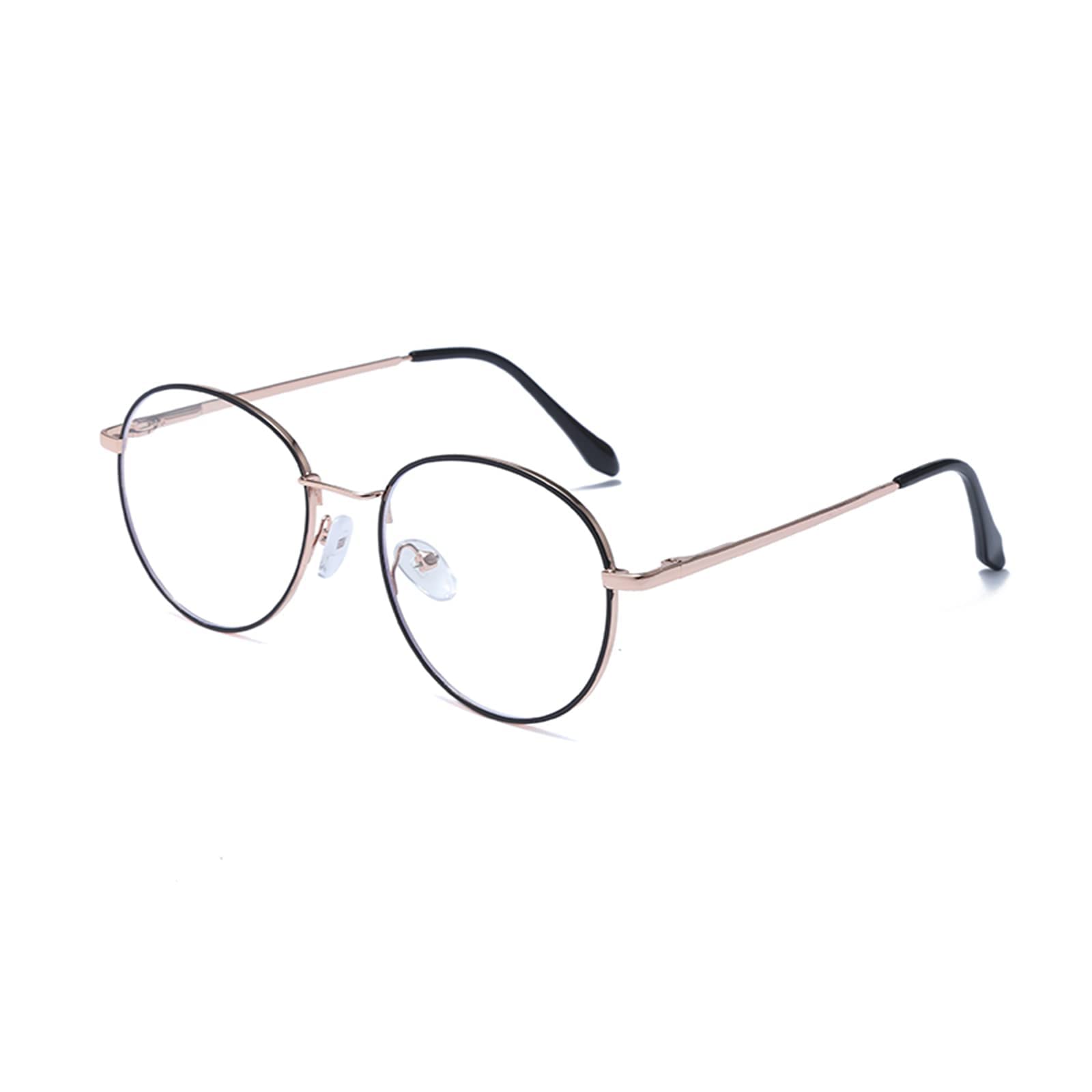 LJCZKA Photochromic Blue Light Blocking Glasses for Women Men, Round Computer Glasses Anti Fatigue Eyestrain Headache