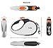 TUG 360° Tangle-Free Retractable Dog Leash with Anti-Slip Handle | 16 ft Strong Nylon Tape | One-Handed Brake, Pause, Lock (Medium, White/Orange)